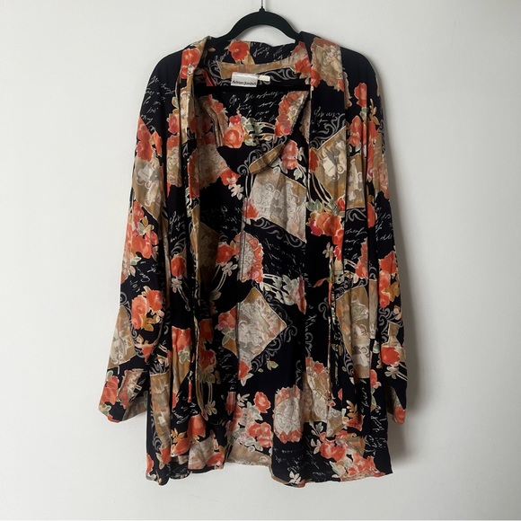 Adrian Jordan Other - Vintage 90s Y2K Adrian Jordan Front Tie Floral Tie Front Kimono